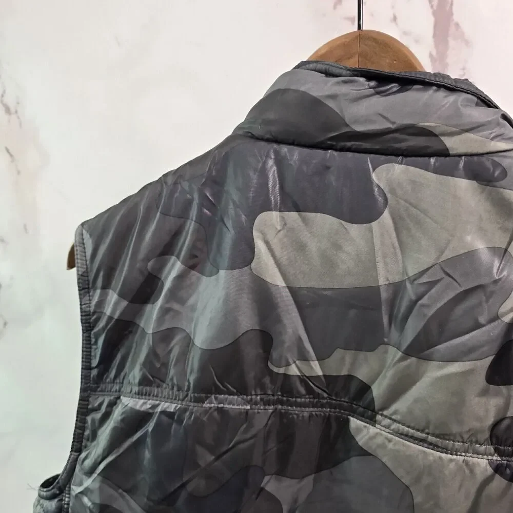 American Rag Vest Mens Large Camo Puffer Green Woodland Synthetic Insulated